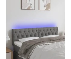 Galvūgalis su LED, tamsiai pilkas, 144x7x78/88cm, audinys