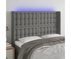 Galvūgalis su LED, tamsiai pilkas, 147x16x118/128cm, audinys