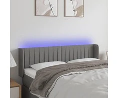 Galvūgalis su LED, tamsiai pilkas, 147x16x78/88cm, audinys