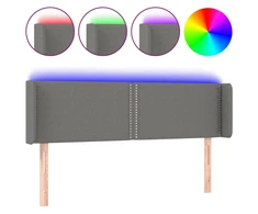 Galvūgalis su LED, tamsiai pilkas, 147x16x78/88cm, audinys