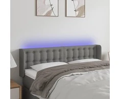 Galvūgalis su LED, tamsiai pilkas, 147x16x78/88cm, audinys