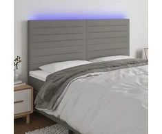 Galvūgalis su LED, tamsiai pilkas, 160x5x118/128cm, audinys