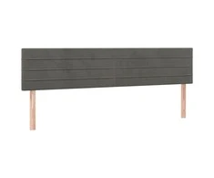Galvūgalis su LED, tamsiai pilkas, 160x5x78/88cm, aksomas