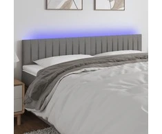 Galvūgalis su LED, tamsiai pilkas, 160x5x78/88cm, audinys