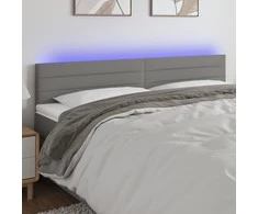 Galvūgalis su LED, tamsiai pilkas, 160x5x78/88cm, audinys