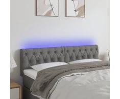 Galvūgalis su LED, tamsiai pilkas, 160x7x78/88cm, audinys