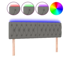 Galvūgalis su LED, tamsiai pilkas, 160x7x78/88cm, audinys
