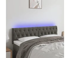 Galvūgalis su LED, tamsiai pilkas, 160x7x78/88cm, aksomas