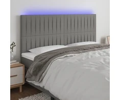 Galvūgalis su LED, tamsiai pilkas, 180x5x118/128cm, audinys