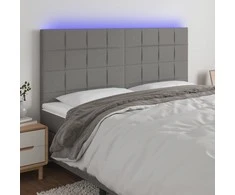 Galvūgalis su LED, tamsiai pilkas, 180x5x118/128cm, audinys