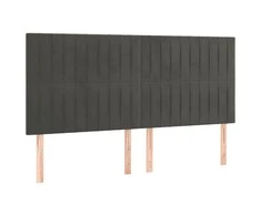 Galvūgalis su LED, tamsiai pilkas, 180x5x118/128cm, aksomas