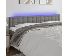 Galvūgalis su LED, tamsiai pilkas, 180x5x78/88cm, audinys