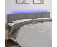 Galvūgalis su LED, tamsiai pilkas, 180x5x78/88cm, audinys