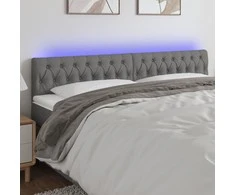 Galvūgalis su LED, tamsiai pilkas, 180x7x78/88cm, audinys