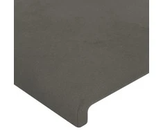 Galvūgalis su LED, tamsiai pilkas, 183x16x118/128cm, aksomas