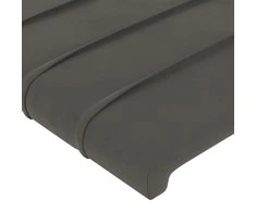 Galvūgalis su LED, tamsiai pilkas, 200x5x118/128cm, aksomas