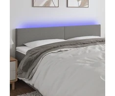 Galvūgalis su LED, tamsiai pilkas, 200x5x78/88cm, audinys