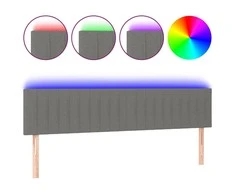 Galvūgalis su LED, tamsiai pilkas, 200x5x78/88cm, audinys