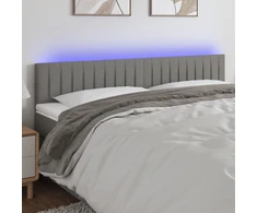Galvūgalis su LED, tamsiai pilkas, 200x5x78/88cm, audinys