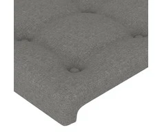 Galvūgalis su LED, tamsiai pilkas, 203x16x118/128cm, audinys