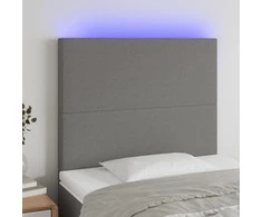 Galvūgalis su LED, tamsiai pilkas, 80x5x118/128cm, audinys