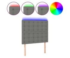 Galvūgalis su LED, tamsiai pilkas, 80x5x118/128cm, audinys