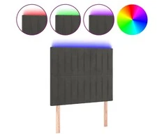 Galvūgalis su LED, tamsiai pilkas, 80x5x118/128cm, aksomas