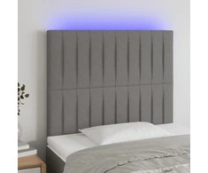 Galvūgalis su LED, tamsiai pilkas, 80x5x118/128cm, audinys