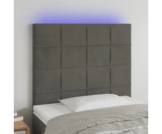 Galvūgalis su LED, tamsiai pilkas, 80x5x118/128cm, aksomas