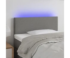 Galvūgalis su LED, tamsiai pilkas, 80x5x78/88cm, audinys