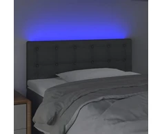 Galvūgalis su LED, tamsiai pilkas, 80x5x78/88cm, audinys