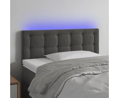 Galvūgalis su LED, tamsiai pilkas, 80x5x78/88cm, aksomas