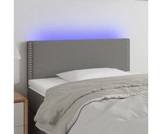 Galvūgalis su LED, tamsiai pilkas, 80x5x78/88cm, audinys