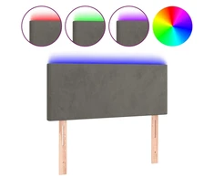 Galvūgalis su LED, tamsiai pilkas, 80x5x78/88cm, aksomas