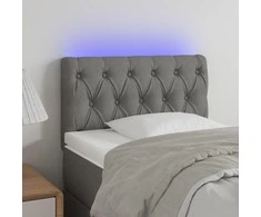 Galvūgalis su LED, tamsiai pilkas, 80x7x78/88cm, audinys
