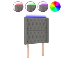 Galvūgalis su LED, tamsiai pilkas, 83x16x118/128cm, audinys