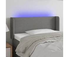 Galvūgalis su LED, tamsiai pilkas, 83x16x78/88cm, audinys