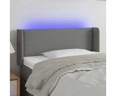 Galvūgalis su LED, tamsiai pilkas, 83x16x78/88cm, audinys
