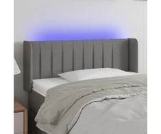 Galvūgalis su LED, tamsiai pilkas, 83x16x78/88cm, audinys