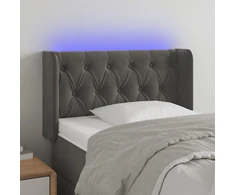 Galvūgalis su LED, tamsiai pilkas, 83x16x78/88cm, aksomas