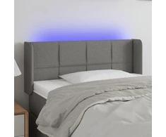 Galvūgalis su LED, tamsiai pilkas, 83x16x78/88cm, audinys