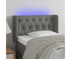 Galvūgalis su LED, tamsiai pilkas, 83x16x78/88cm, audinys