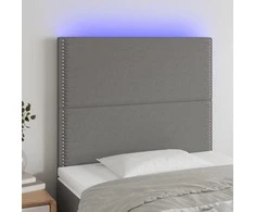 Galvūgalis su LED, tamsiai pilkas, 90x5x118/128cm, audinys