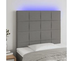 Galvūgalis su LED, tamsiai pilkas, 90x5x118/128cm, audinys