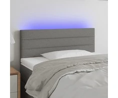 Galvūgalis su LED, tamsiai pilkas, 90x5x78/88cm, audinys