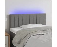Galvūgalis su LED, tamsiai pilkas, 90x5x78/88cm, audinys