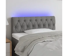 Galvūgalis su LED, tamsiai pilkas, 90x7x78/88cm, audinys