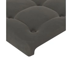 Galvūgalis su LED, tamsiai pilkas, 93x16x118/128cm, aksomas