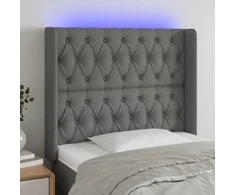 Galvūgalis su LED, tamsiai pilkas, 93x16x118/128cm, audinys
