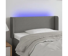 Galvūgalis su LED, tamsiai pilkas, 93x16x78/88cm, audinys